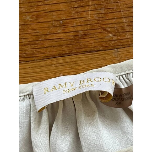 Ramy Brook Top Silk Blouse Small Petite Ivory A001463 - Picture 3 of 7